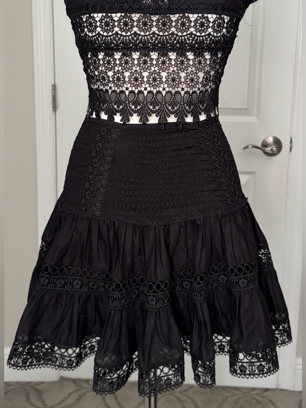 Charo Ruiz Hortens Black Lace Skirt